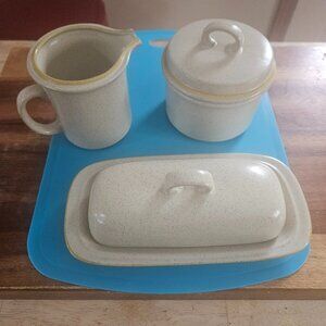 hearthside garden festival stoneware covered butter dish&sugar bowl7creamer